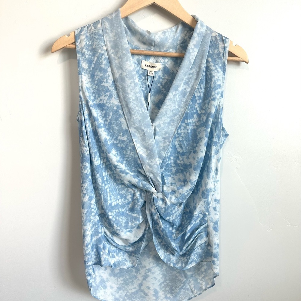 L’AGENCE Sleeveless Silk Mariposa Blouse